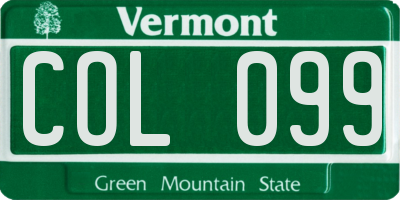 VT license plate COL099