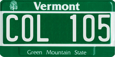 VT license plate COL105