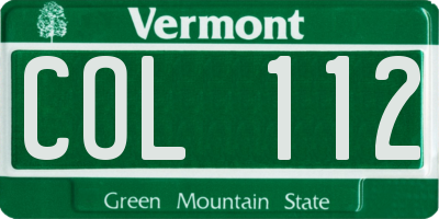 VT license plate COL112
