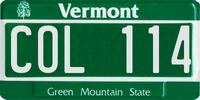 VT license plate COL114