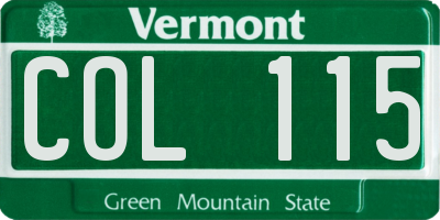 VT license plate COL115