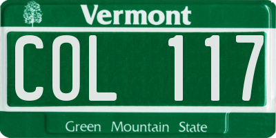 VT license plate COL117