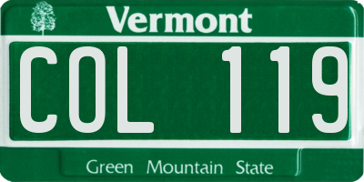 VT license plate COL119
