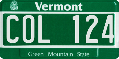 VT license plate COL124