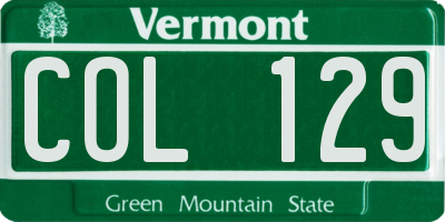 VT license plate COL129