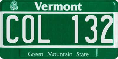 VT license plate COL132