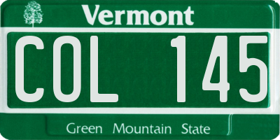 VT license plate COL145