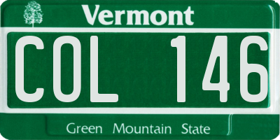 VT license plate COL146