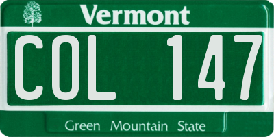VT license plate COL147