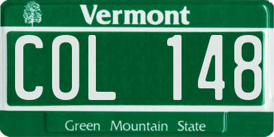 VT license plate COL148