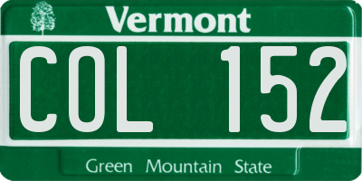 VT license plate COL152