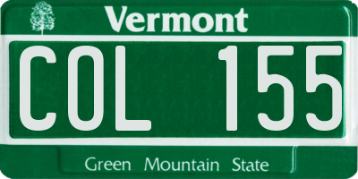VT license plate COL155