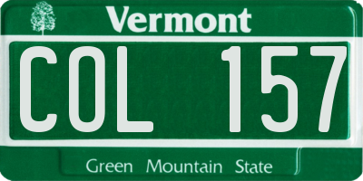 VT license plate COL157