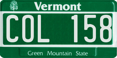 VT license plate COL158