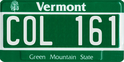 VT license plate COL161