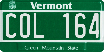 VT license plate COL164