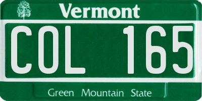 VT license plate COL165