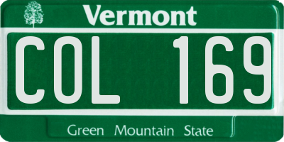 VT license plate COL169