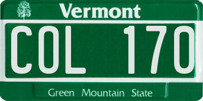 VT license plate COL170