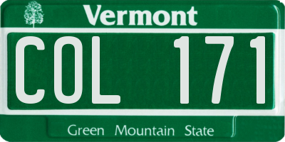 VT license plate COL171