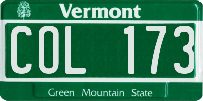 VT license plate COL173