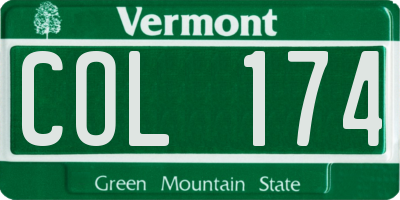 VT license plate COL174