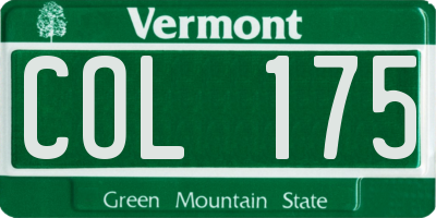 VT license plate COL175