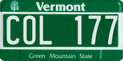 VT license plate COL177