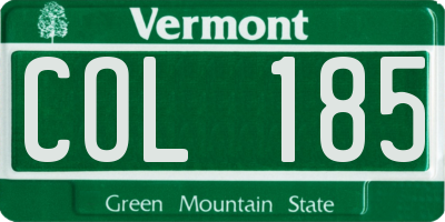 VT license plate COL185