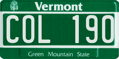VT license plate COL190