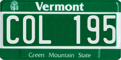 VT license plate COL195