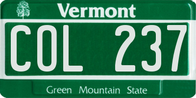 VT license plate COL237