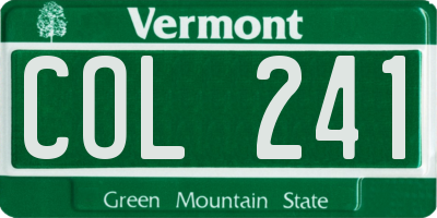 VT license plate COL241