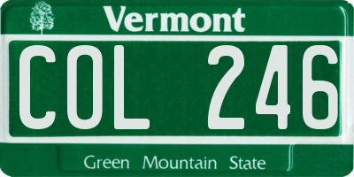 VT license plate COL246