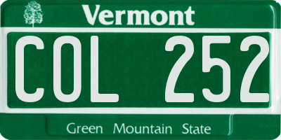 VT license plate COL252