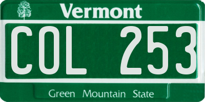 VT license plate COL253