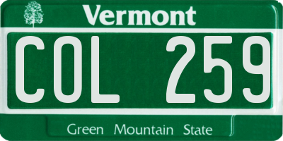 VT license plate COL259