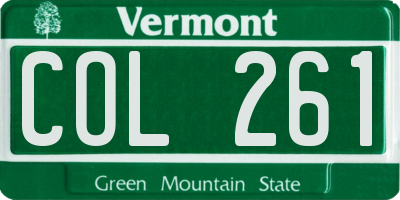 VT license plate COL261