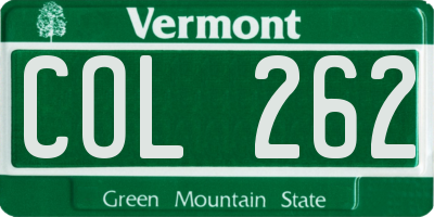 VT license plate COL262