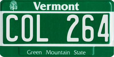 VT license plate COL264