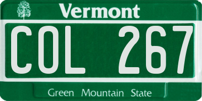 VT license plate COL267