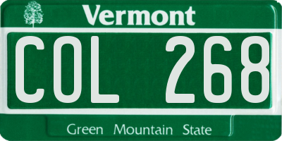 VT license plate COL268