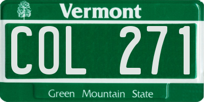 VT license plate COL271