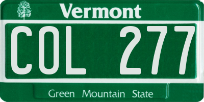 VT license plate COL277