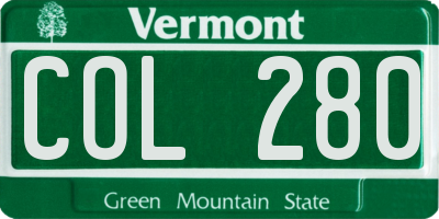 VT license plate COL280