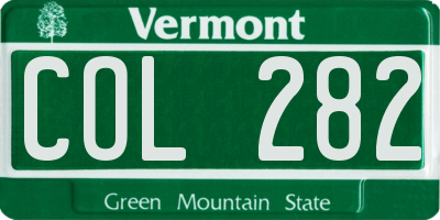 VT license plate COL282