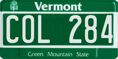VT license plate COL284