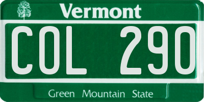 VT license plate COL290