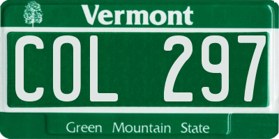 VT license plate COL297