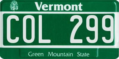 VT license plate COL299